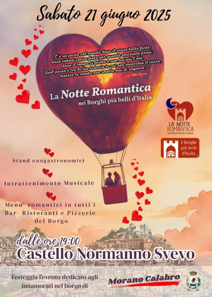  Notte Romantica 2025, Morano celebra l’amore al Castello Normanno-Svevo