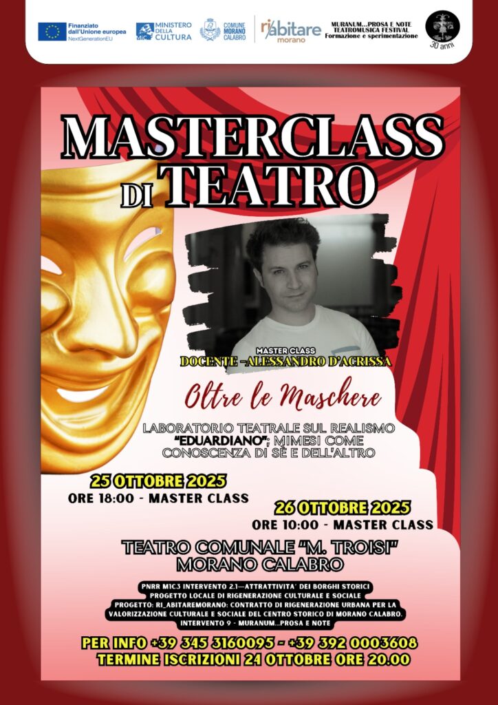 Masterclass di teatro al Troisi di Morano