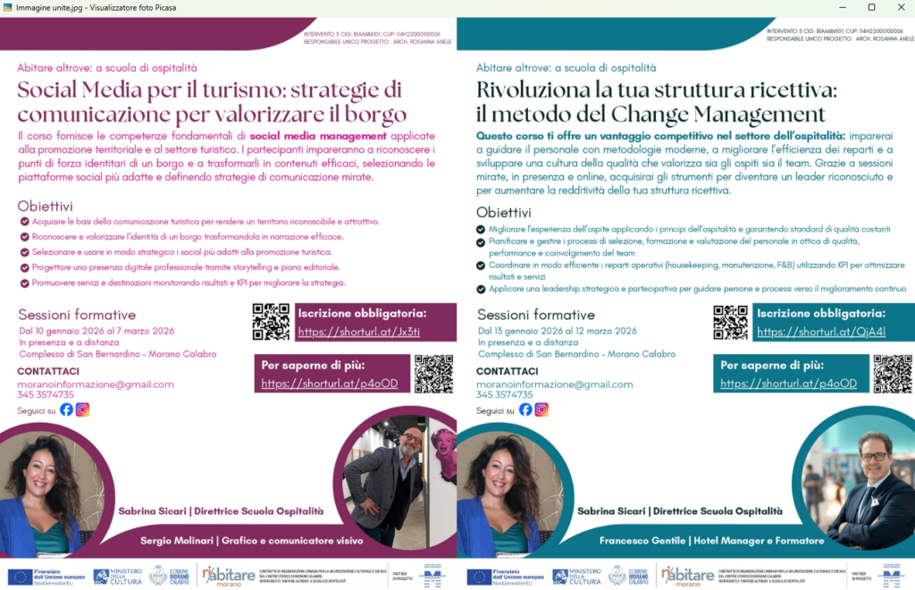 In arrivo tre nuovi corsi nell’ambito del PNRR “Ri_AbitareMorano” Intervento 4