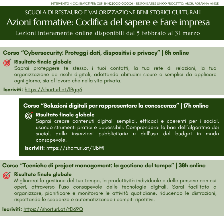Nuova proposta formativa in ambito PNRR, progetto Ri_AbitareMorano – Intervento 4. Arrivano tre corsi fruibili online gratuitamente