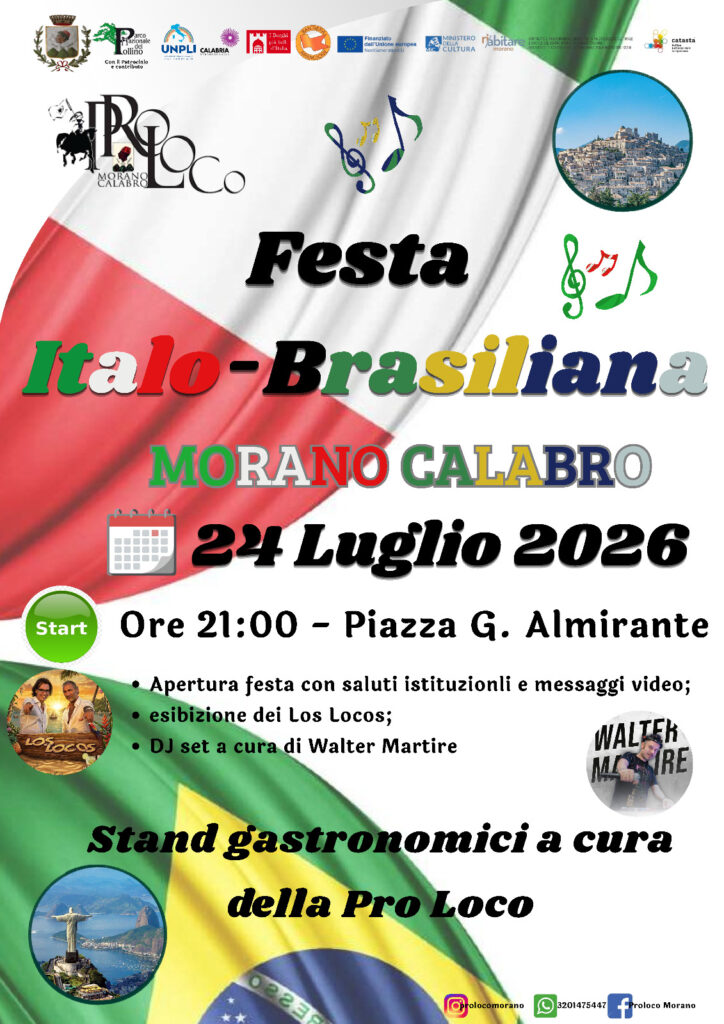 Torna a Morano la “Festa Italo-Brasiliana” – Ritmi latini e contaminazioni culturali nell’ambito della Misura 11 del PNRR